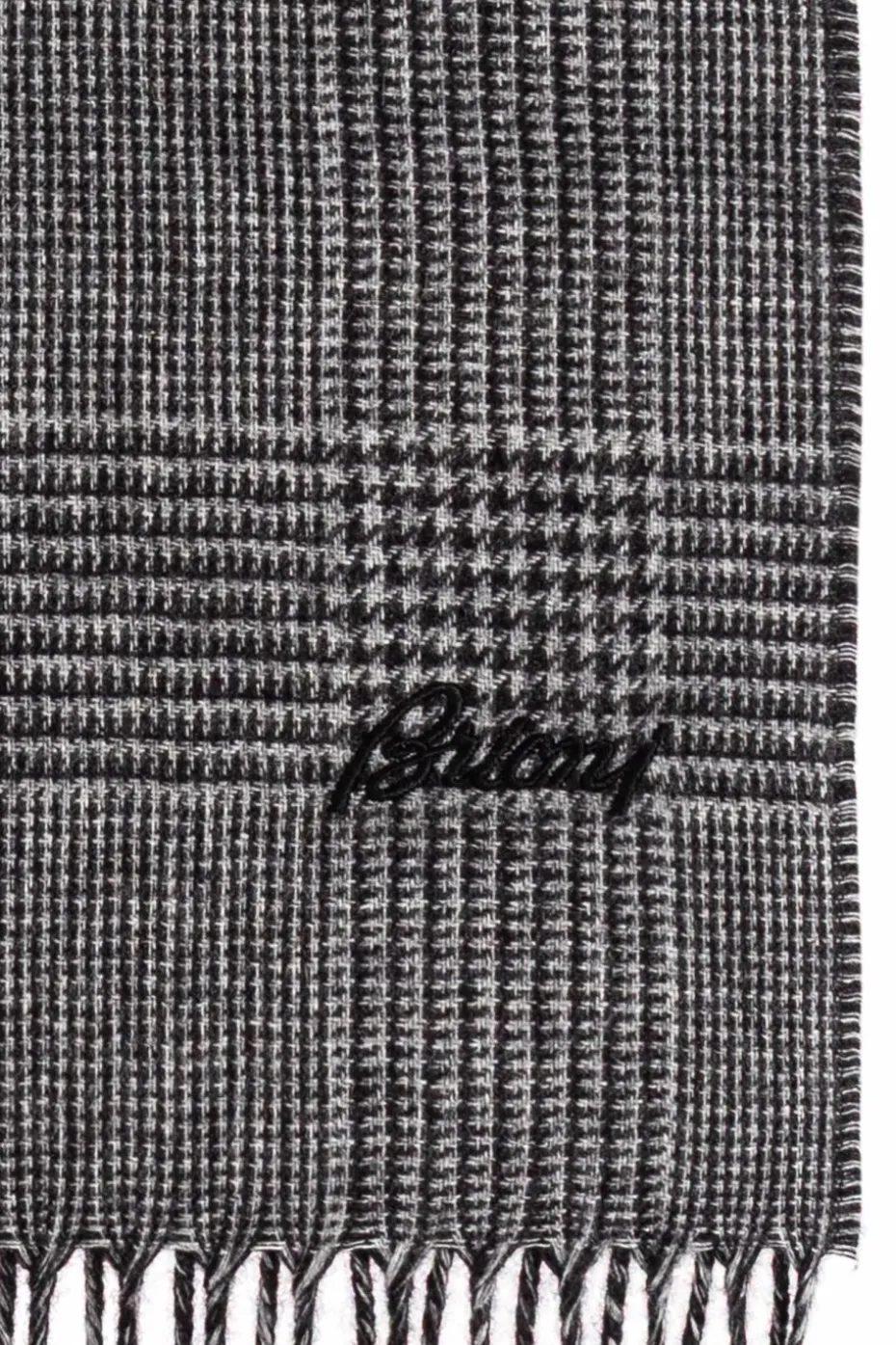 Brioni GREY Checked scarf