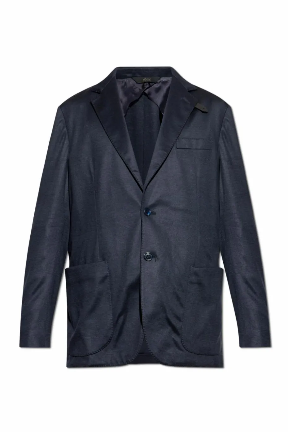 Brioni NAVY BLUE Blazer with check pattern