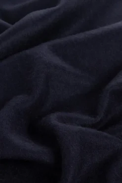 Brioni NAVY BLUE Cashmere scarf with logo