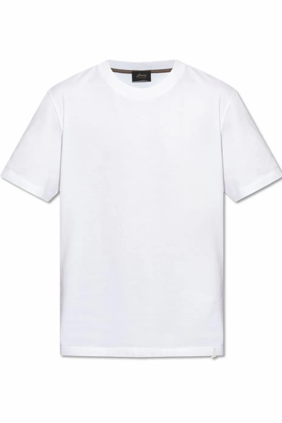 Brioni WHITE Cotton t-shirt with crew neck