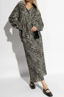 By Malene Birger BLACK Shirt with animal print