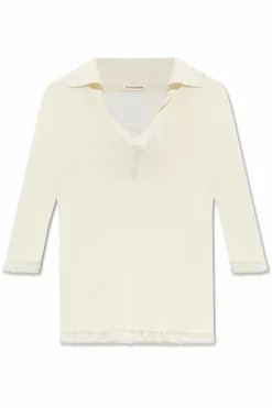 By Malene Birger WHITE Polo with fringes