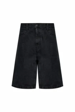 Carhartt WIP BLACK Shorts with logo