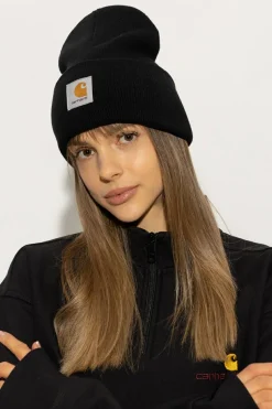 Carhartt WIP BLACK ‘Watch’ beanie with logo
