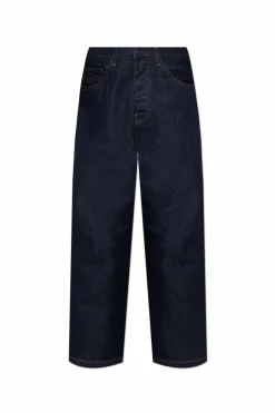 Carhartt WIP NAVY BLUE Jeans with logo
