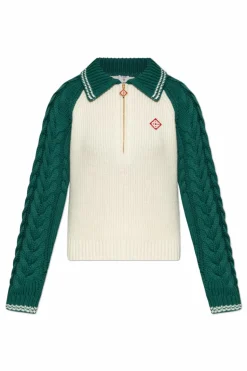 Casablanca cream Wool sweater with logo