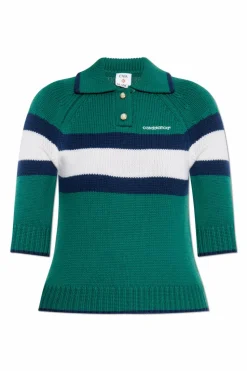 Casablanca GREEN Polo with embroidered logo