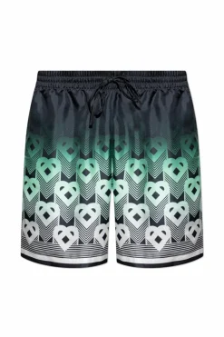 Casablanca GREEN Silk shorts with print