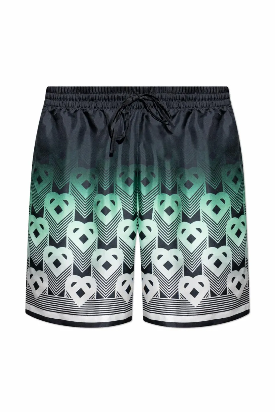 Casablanca GREEN Silk shorts with print