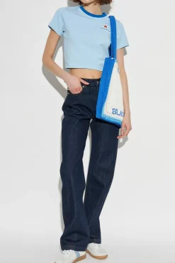 Casablanca NAVY BLUE Jeans with logo