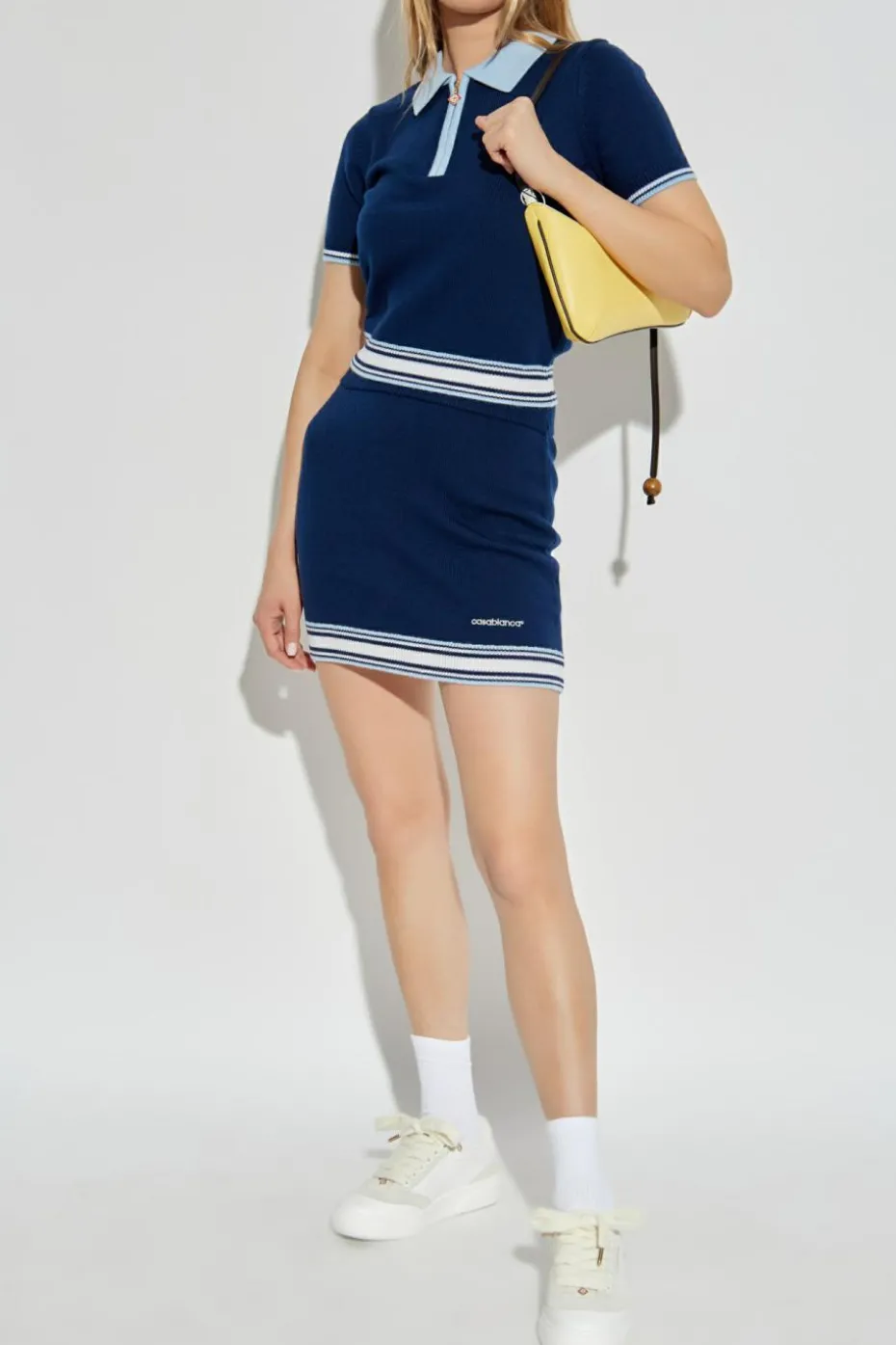 Casablanca NAVY BLUE Skirt with embroidered logo