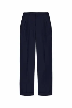 Casablanca NAVY BLUE Wool pants with crease