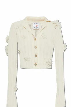 Casablanca WHITE Cardigan with patches