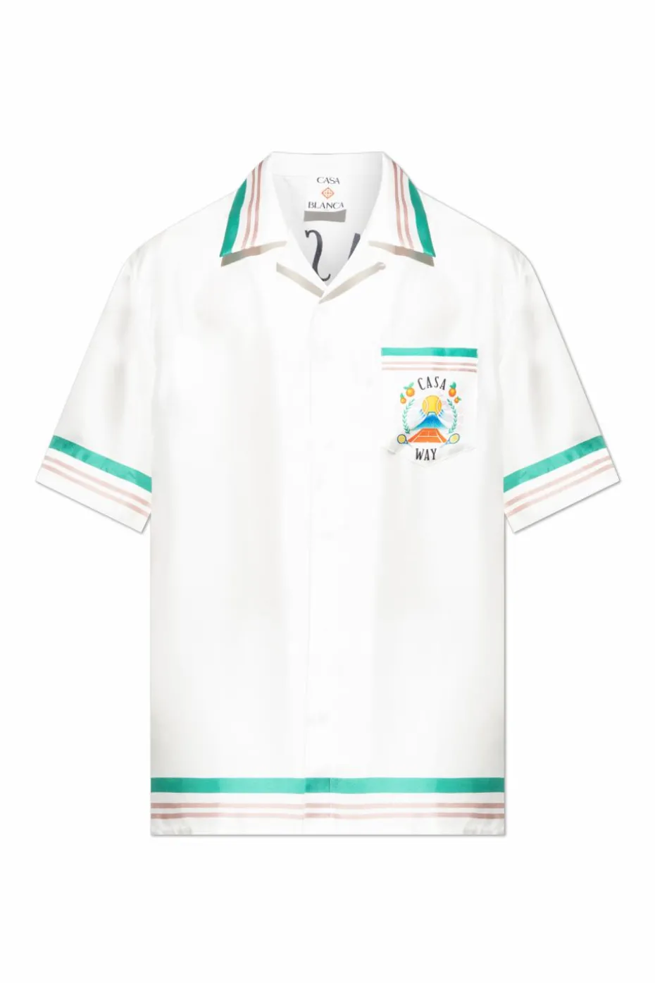 Casablanca WHITE Silk short-sleeve shirt