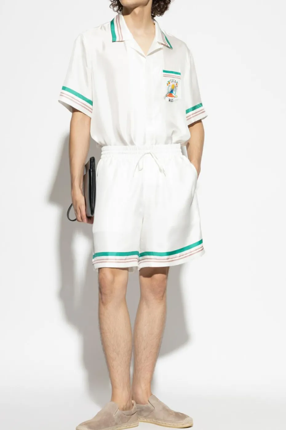 Casablanca WHITE Silk short-sleeve shirt