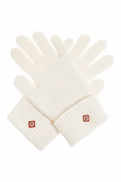 Casablanca WHITE Wool gloves with logo