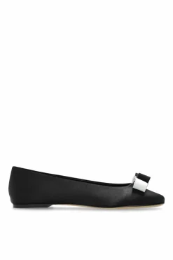 Casadei BLACK Satin ballet flats with appliquƩ