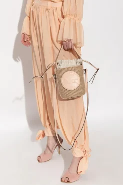 Chloé beige Horse Medal Small bucket shoulder bag