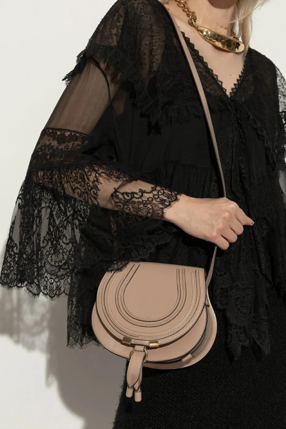 Chloé beige ‘Marcie Small’ Shoulder Bag