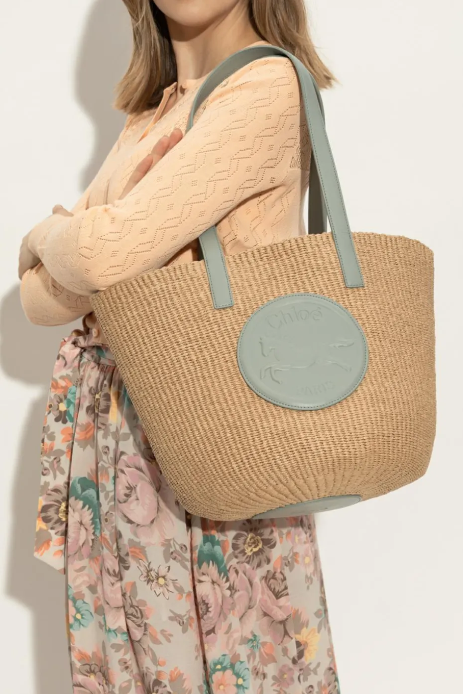Chloé beige Shopper bag 'Horse Medal Large'