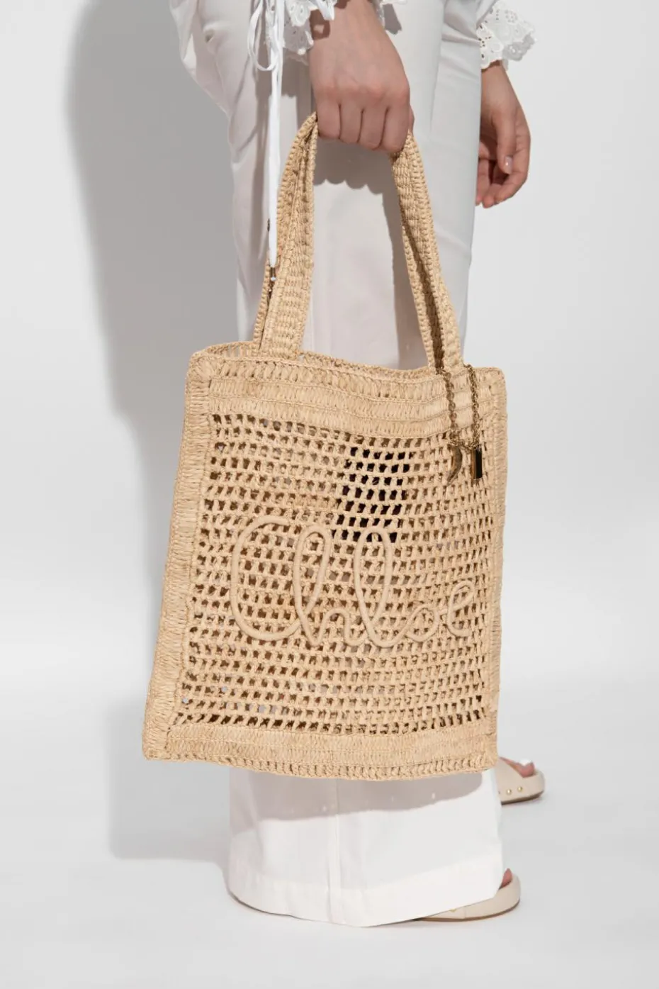 Chloé beige Shopper bag "Summer Banana"