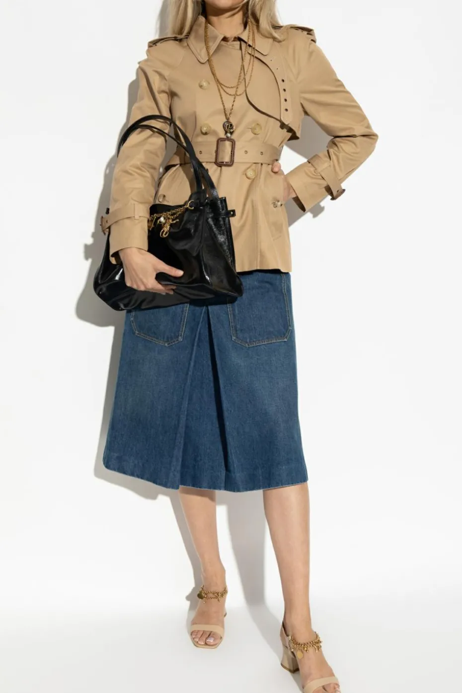 Chloé beige Short trench coat with belt