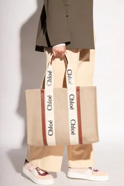 Chloé beige ‘Woody Large’ shopper bag