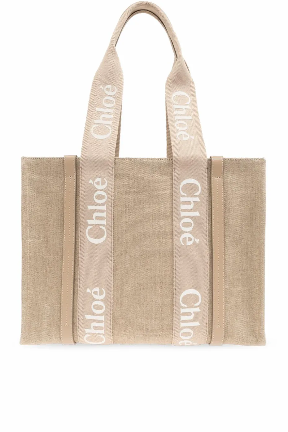 Chloé beige Woody Medium shopper bag