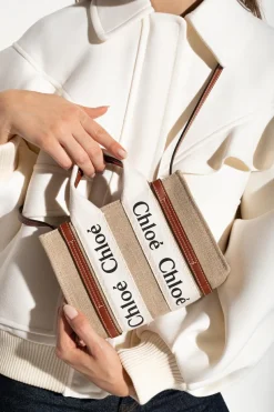 Chloé beige ‘Woody Mini’ shoulder bag