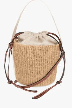 Chloé beige ‘Woody Small’ bucket bag