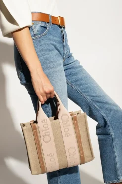 Chloé beige ‘Woody Small’ shopper bag