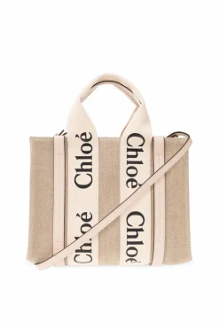 Chloé beige ‘Woody Small’ shoulder bag