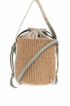 Chloé beige "Woody Small" shoulder bag, bucket type