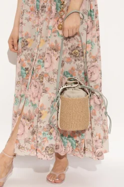 Chloé beige "Woody Small" shoulder bag, bucket type