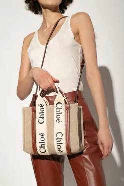 Chloé beige ‘Woody Small’ shopper bag