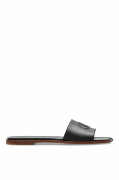 Chloé BLACK "Flower" slides