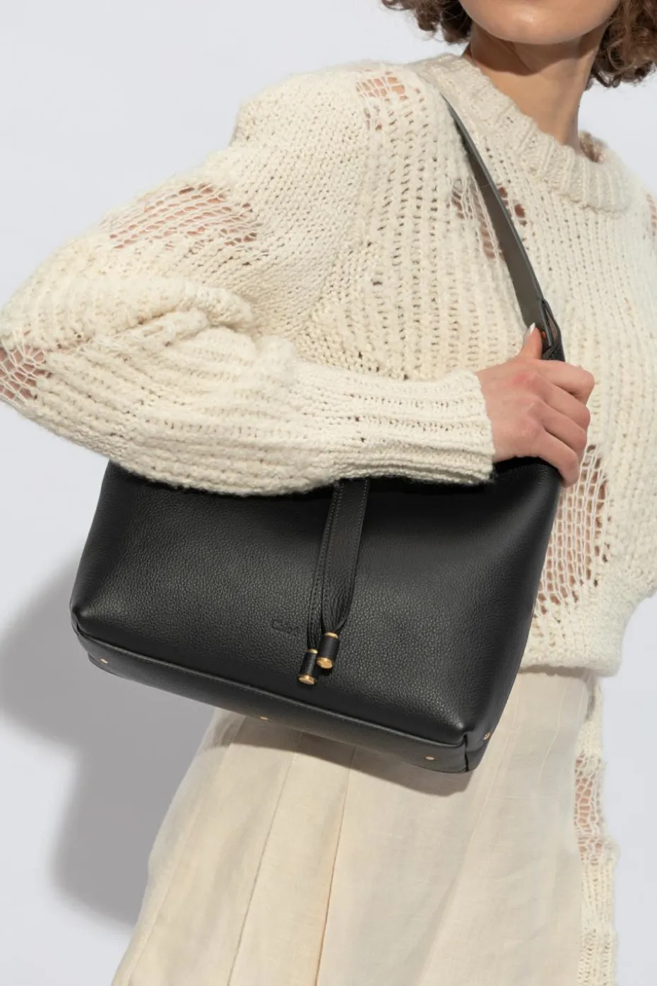 Chloé BLACK ‘Marcie Hobo Small’ Shoulder Bag