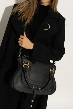 Chloé BLACK ‘Marcie Medium’ leather shoulder bag
