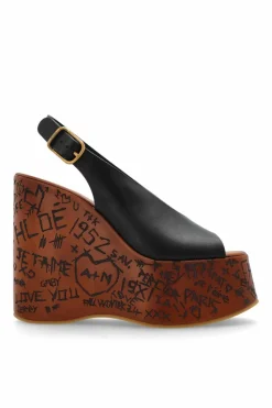 Chloé BLACK Maxime wedge sandals