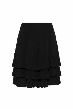 Chloé BLACK Silk shorts with ruffles