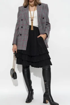Chloé BLACK Silk shorts with ruffles