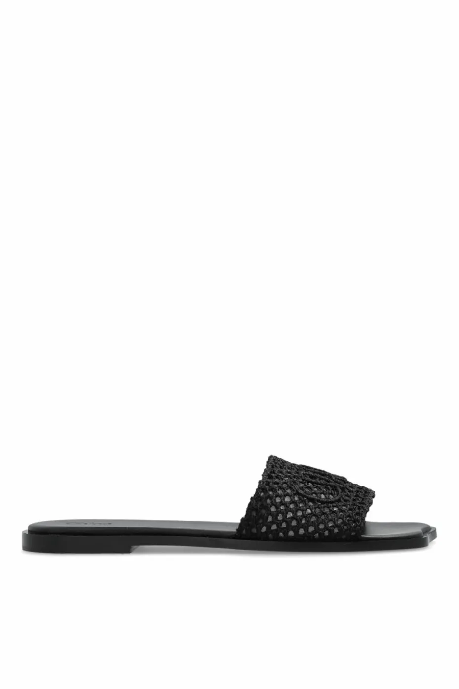 Chloé BLACK Slides "Flower"