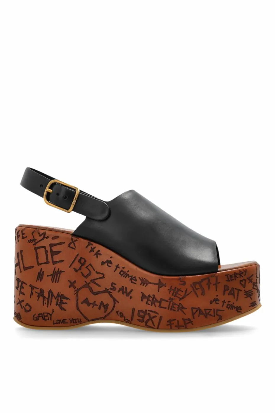 Chloé BLACK Wedge sandals Maxime