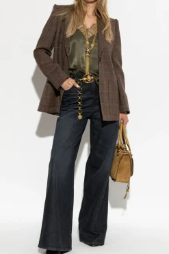 Chloé BROWN Checked pattern blazer
