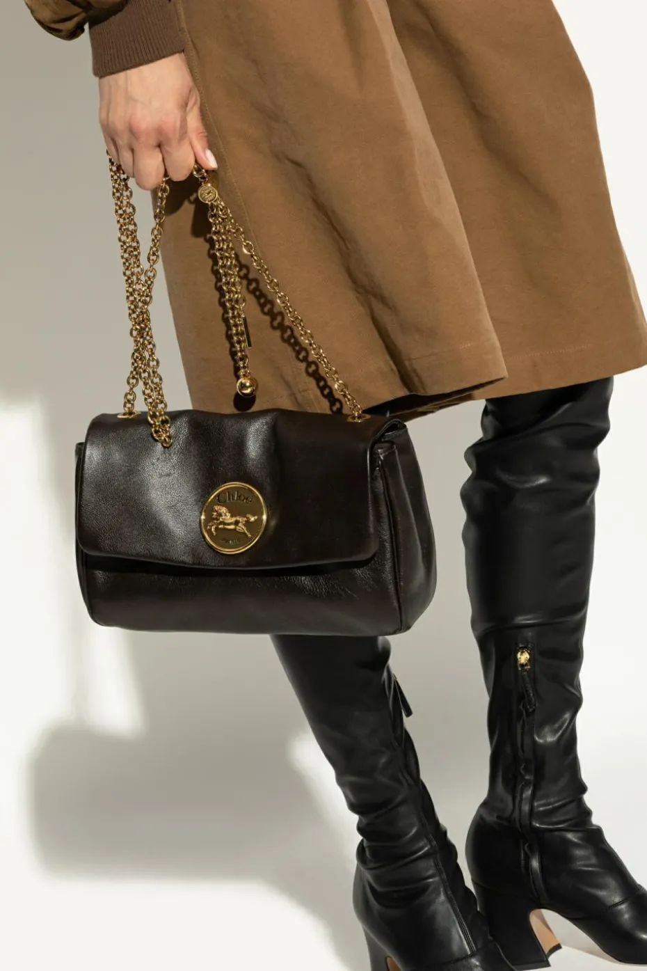 Chloé BROWN Shoulder bag `Heritage Medium`