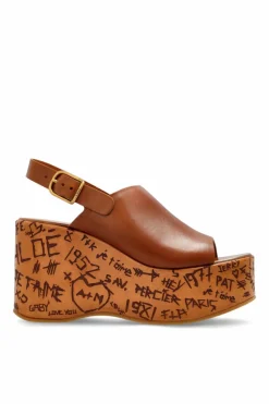 Chloé BROWN Wedge sandals Maxime