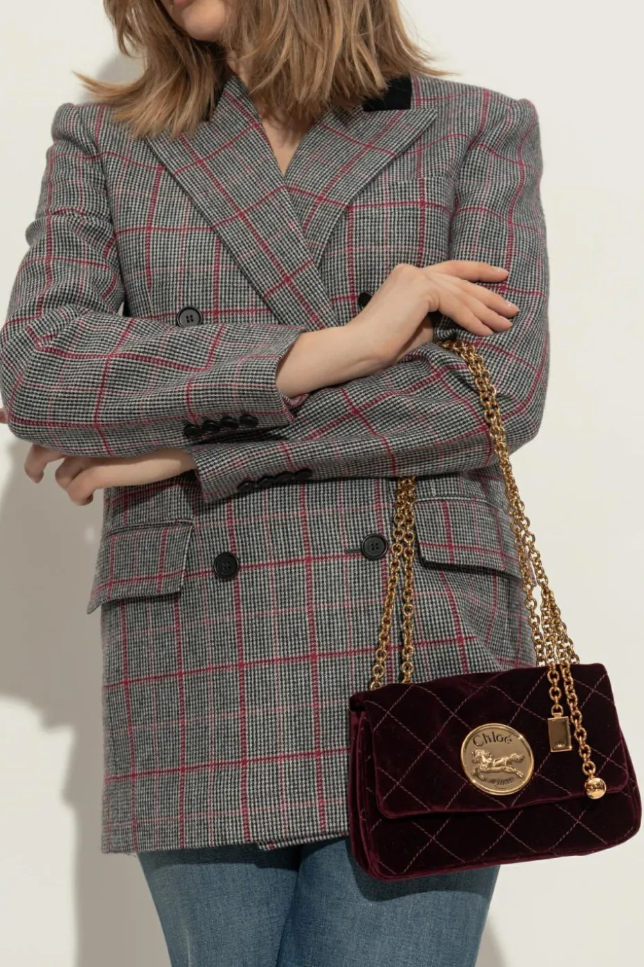 Chloé BURGUNDY Shoulder bag "Chloé Heritage Small"