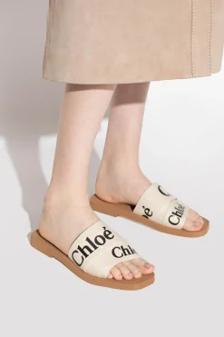 Chloé cream ‘Woody’ slides
