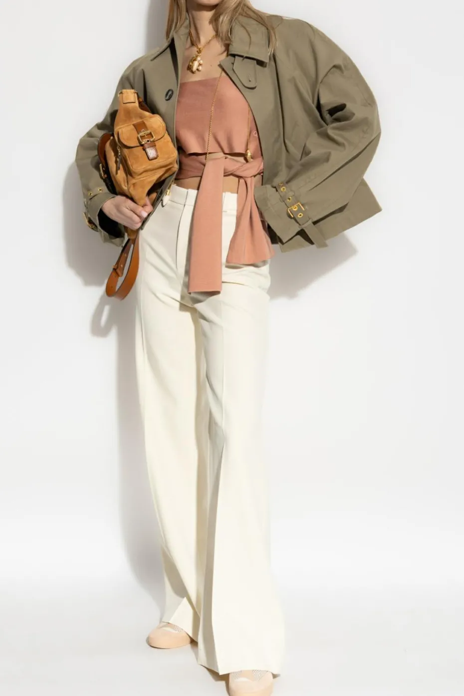 Chloé cream Wool pants with crease
