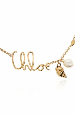 Chloé GOLD Choker with logo